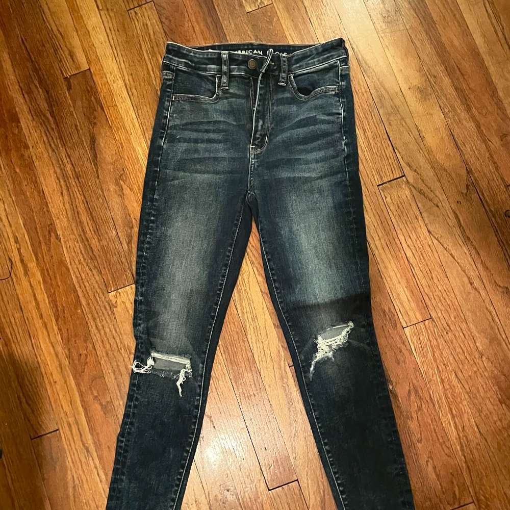 Dark Acid Wash American Eagle Skinny Jeans